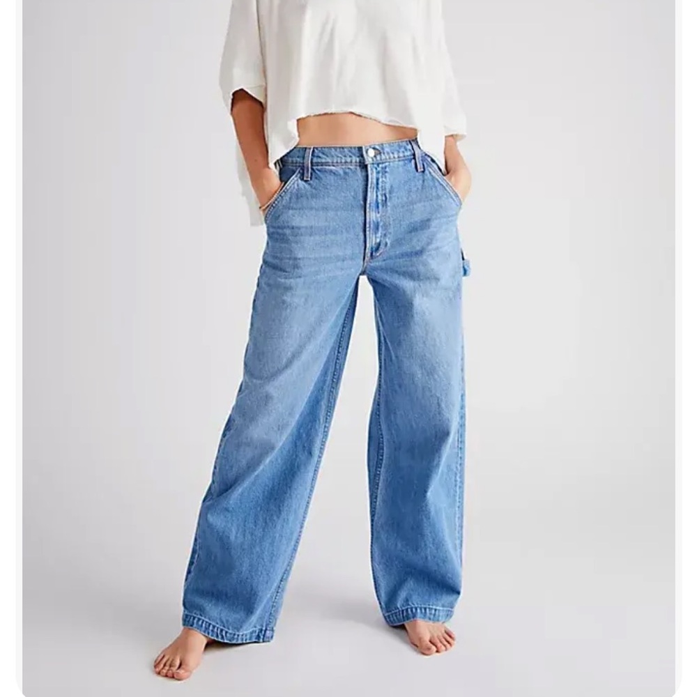 Mother The Fun Dip Utility Puddle Jeans 33